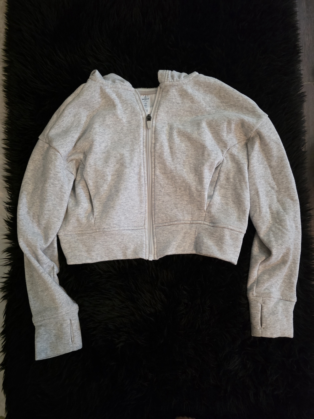 90 Degree By Reflex Light Gray Zip-Up Crop Jacket